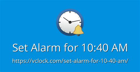 Set alarm for 10 a.m - Oct 23, 2023 · Set the alarm for 10:40 AM. Set my alarm for 10:40 AM. This free alarm clock will wake you up in time, and the preselected sound will be played at the set time. Before start the alarm, you can click the "Test Alarm" button to preview the alert and check the sound volume. Wake me up at 10:40 AM ⏰. Set an alarm for 10:40 AM. 